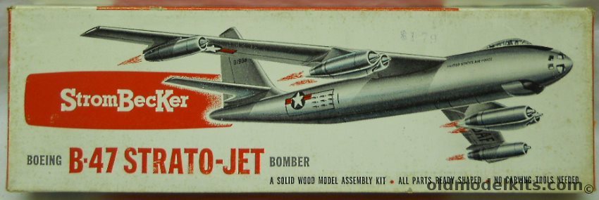Strombecker Boeing B-47 Strato-Jet (Stratojet) - 12.5 inch Wingspan Solid Wooden Aircraft Kit, C-45 plastic model kit